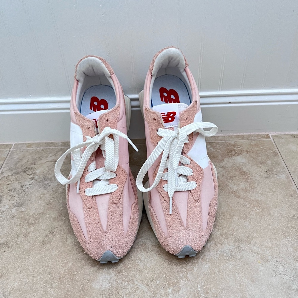 New Balance Pink and White Sneakers